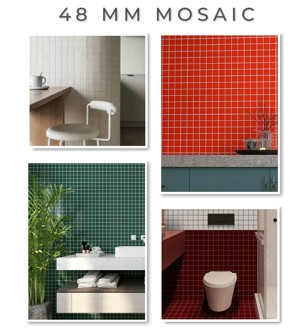 โมเสค TIMELESS TILES รุ่น CLASSIC SQUARE 48 ขนาด 30X30 ซม. สีน้ำเงิน ผิวเงา GLOSS MIDNIGHT BLUE โมเสคเซรามิกทรงสี่เหลี่ยมจัตุรัส